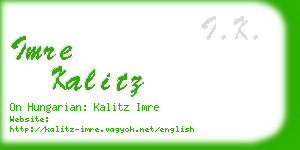imre kalitz business card